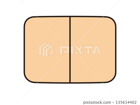 Illustration material of a simple brown compress divided vertically into two 135614402