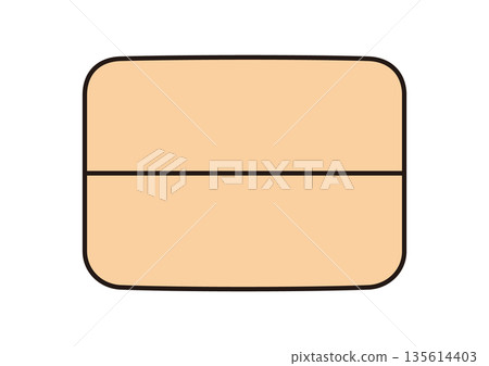 Illustration material of a simple brown compress divided into two parts horizontally 135614403