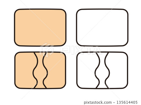 Basic illustration set of white and brown compresses Basic illustration set of white and brown compresses 135614405