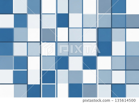 Modern background material with neatly arranged blue rectangles 135614500