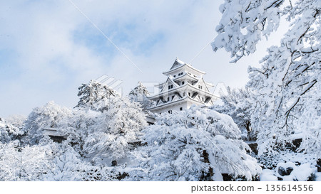 Gujo Hachiman Castle in the snow 135614556