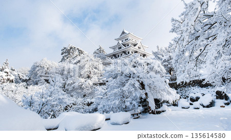 Gujo Hachiman Castle in the snow 135614580