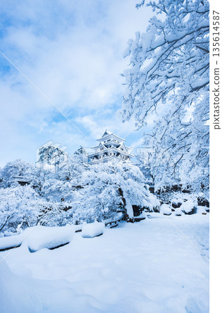 Gujo Hachiman Castle in the snow Gujo Hachiman Castle in the snow 135614587