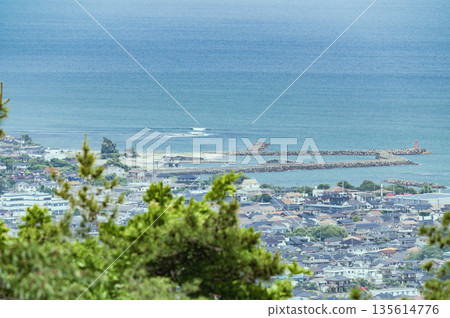 從茨城縣風神山眺望河原湖海岸 135614776