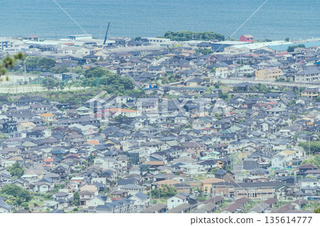 Hitachi residential area seen from Mount Fujin, Ibaraki Hitachi residential area seen from Mount Fujin, Ibaraki 135614777