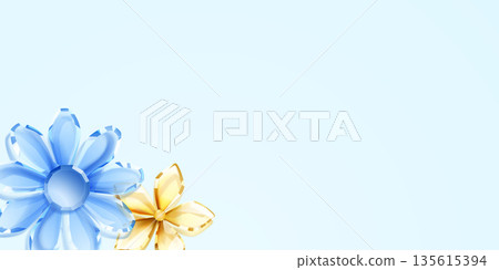 Crystal flowers on pale blue background. 135615394