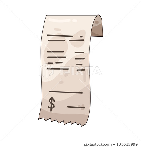 illustration of paper receipt illustration of paper receipt 135615999