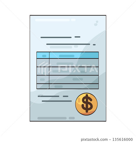 illustration of paper invoice illustration of paper invoice 135616000