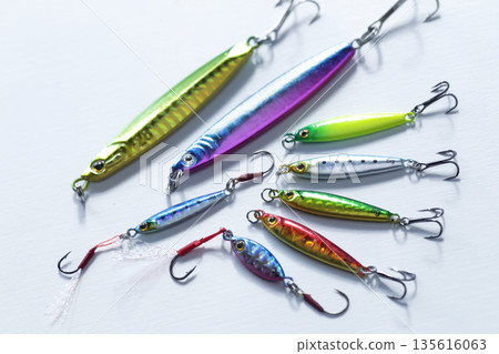 Group photo of lures used for sea fishing 135616063