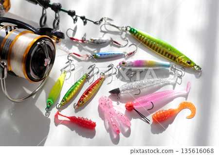 Group photo of lures used for sea fishing 135616068
