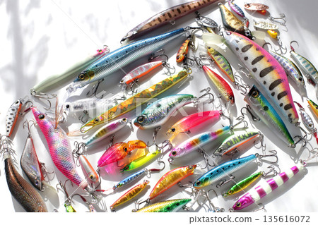 Group photo of lures used for sea fishing 135616072