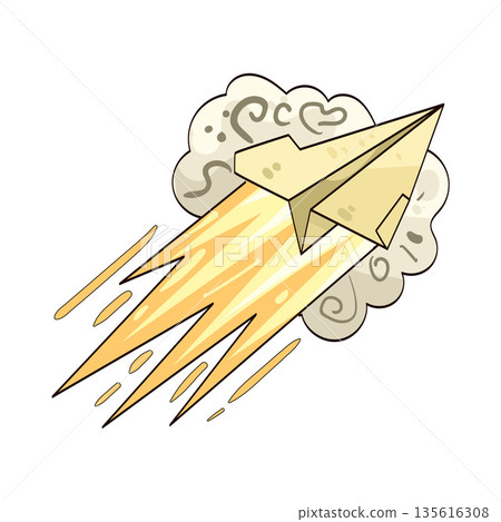 illustration of paper airplane 135616308