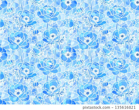海葵彩色玻璃無縫圖案 c-2' 135616821