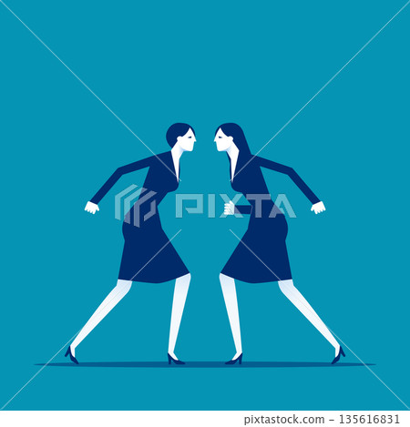 Business and partner competition. vector illustration 135616831