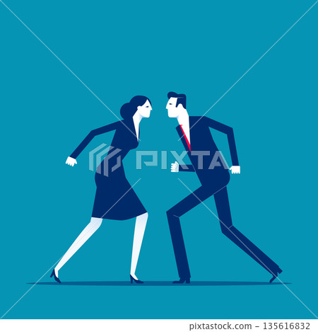 Business and partner competition. vector illustration Business and partner competition. vector illustration 135616832