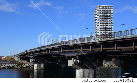 從冠川濱看到的美濱橋 135616851