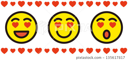 Happy face icon set 135617817