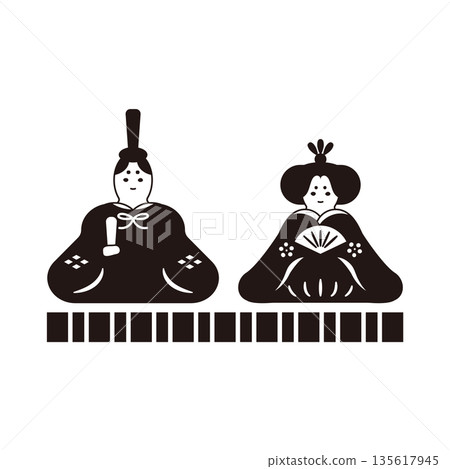 雛人偶,皇帝與皇后,單色 雛人偶,皇帝與皇后,單色 135617945