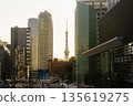 Toranomon office buildings and Tokyo Tower 135619275