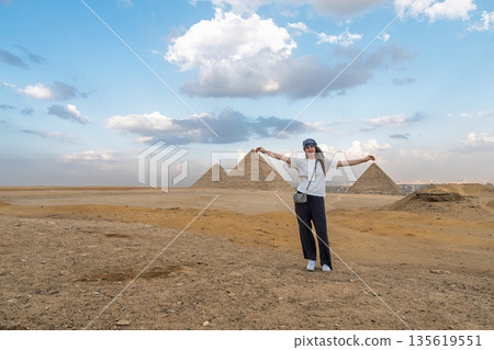 Exploring the Egyptian Pyramids A Tourist s Perspective of Ancient Wonders and Blue Skies 135619551