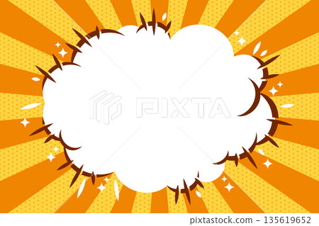 引人注目的爆炸/對話氣泡留白背景素材 135619652