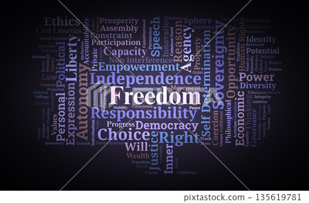 Freedom Concepts Word Cloud. Core Philosophical and Political Principles of Liberty 135619781