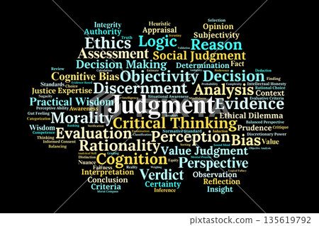 Judgment Word Cloud. Core Concepts of Cognitive Evaluation and Ethical Decision Making Judgment Word Cloud. Core Concepts of Cognitive Evaluation and Ethical Decision Making 135619792