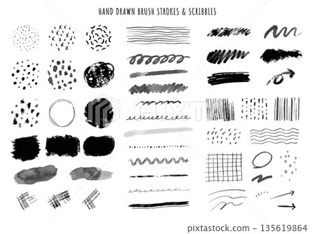 Abstract vector texture of hand-drawn dots and stripes (design, parts, art, texture) Abstract vector texture of hand-drawn dots and stripes (design, parts, art, texture) 135619864