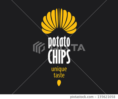 Vector hand-drawn potato chip logo 135621058