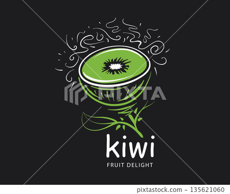 Creative vector kiwi fruit logo 135621060