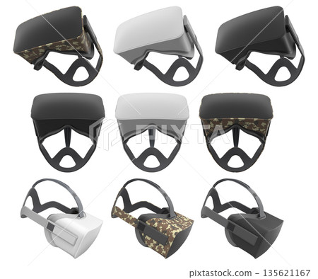 Virtual reality glasses and headset isolated on white background with clipping path 135621167