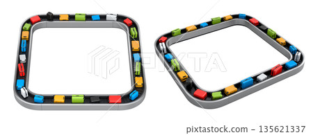 Set of Airport luggage conveyor belt or baggage claim area with suitcases on white. Set of Airport luggage conveyor belt or baggage claim area with suitcases on white. 135621337