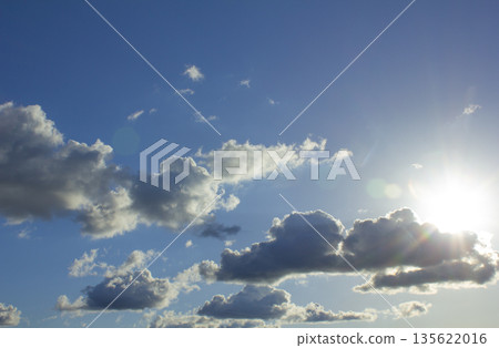 It's a blue sky with sunlight shining through it. It's a blue sky with sunlight shining through it. 135622016