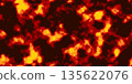 Overhead view of a seamless lava bg with fiery yellow-orange and shadowy brown areas 135622076