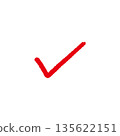 Check mark written with a pen 135622151