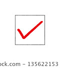 Check mark/checkbox written with pen 135622153
