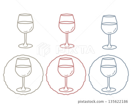 A cute illustration of a loosely hand-drawn white wine glass in nuanced colors. A cute illustration of a loosely hand-drawn white wine glass in nuanced colors. 135622186