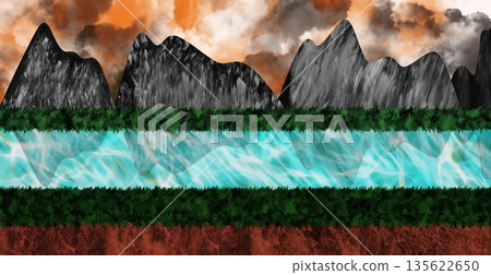 panorama of mountain landscape panorama of mountain landscape 135622650