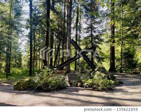 Memorial crossing beams at kz gedenkstatte vulkan haslach Memorial crossing beams at kz gedenkstatte vulkan haslach 135622859