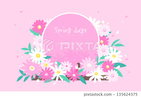 Spring flower sentimental frame background Spring flower sentimental frame background 135624375