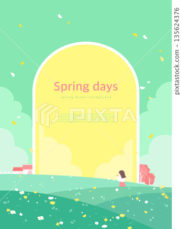 Spring flower sentimental frame background Spring flower sentimental frame background 135624376