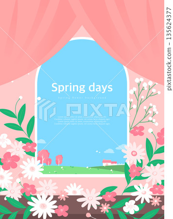 Spring flower sentimental frame background Spring flower sentimental frame background 135624377