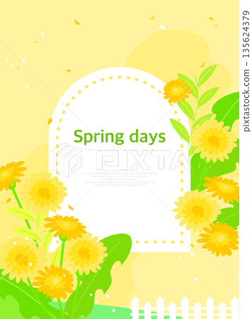 Spring flower sentimental frame background Spring flower sentimental frame background 135624379