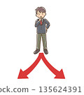 A boy in a uniform thinking at a crossroads 135624391