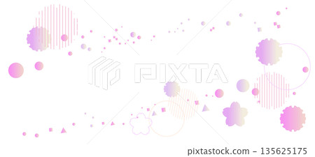 一幅幾何邊框插圖，採用幾何漸變效果，象徵從冬季到春季的過渡。 135625175