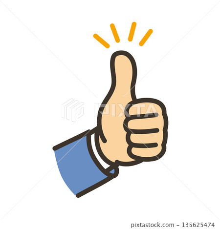 Illustration of a businessman giving a thumbs up gesture 135625474