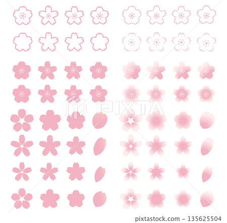 一套簡單的櫻花圖標 135625504
