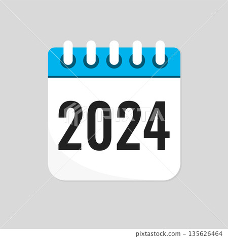 Vector template icon page calendar - year 2024 135626464