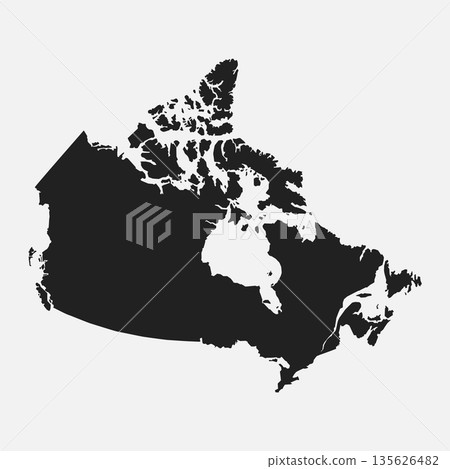 Map of Canada, template American outline country 135626482
