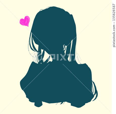 Ponytail woman summer silhouette love 135626587